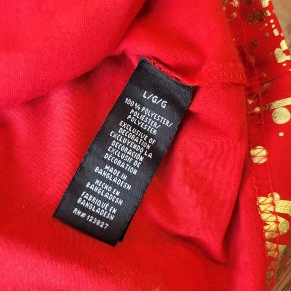 DRILL CLOTHING CO. Red Gold Foil Crown Splatter All-Over Print T-Shirt sz L NWT - Picture 4 of 5